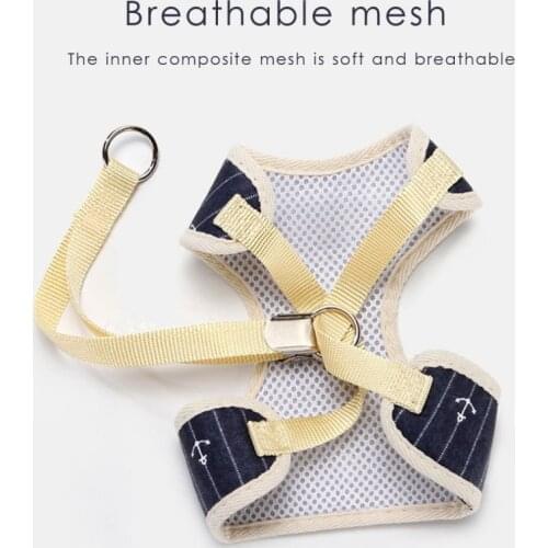 Plaid Pet Cat Dog Harness Leash Set With Bowknot Soft Comfortable Mesh Padded Pet Outdoor Supplies