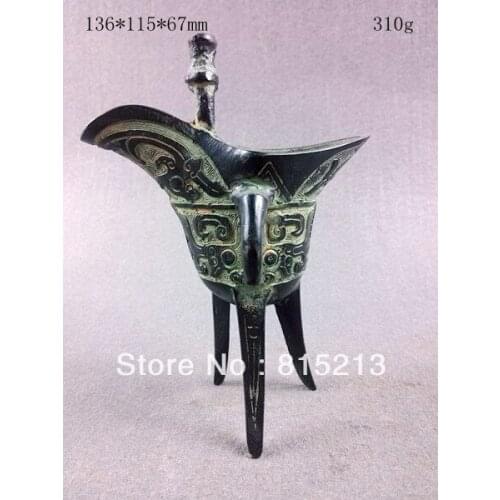Wang 00038 Chinese Bronze statue Glass containers