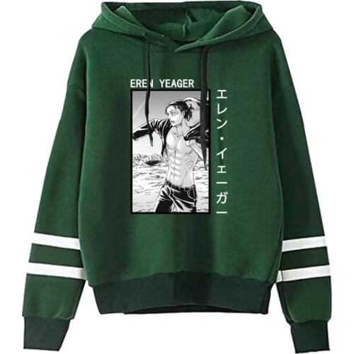 Japanese Anime Attack on Titan Eren Yeager Hoodies Sweatshirts Streetwear for Women/men