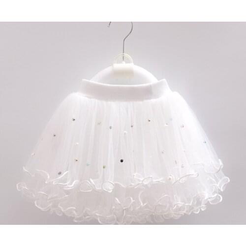 2020 new Fashionable Tutu Skirt for girls Princess Dance Party Performance Mini Skirt Cute Pearl Girl New white Skirts