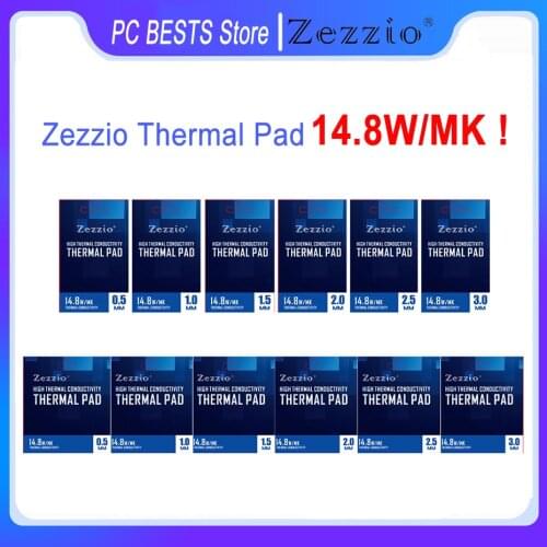 Zezzio Silicone Pad Multi-Size High performance 14.8W/MK For CPU/GPU Card RAM Motherboard Multifunction Thermal Pad