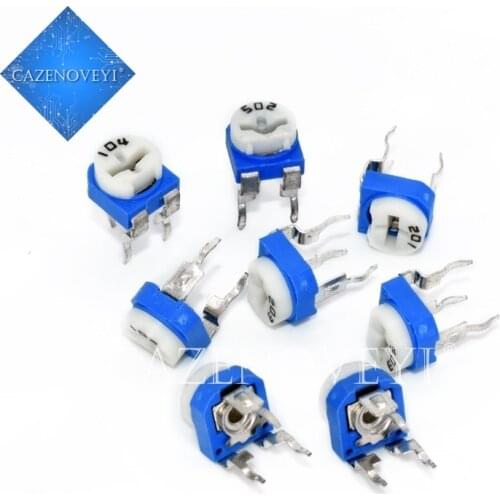 10pcs/lot RM065 RM-065 100 200 500 1K 2K 5K 10K 20K 50K 100K 200K 500K 1M ohm Trimpot Trimmer Potentiometer variable resistor
