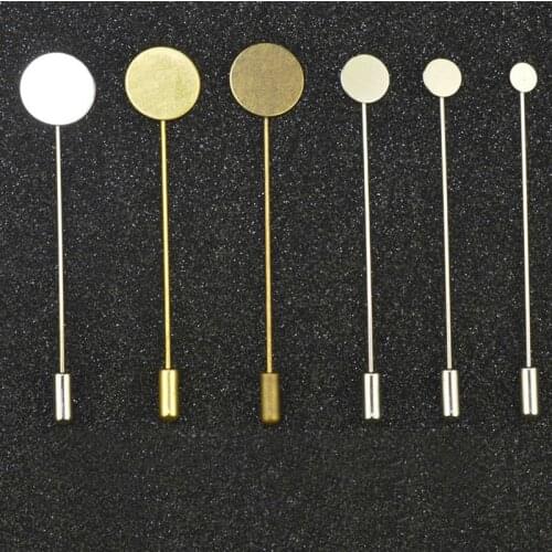 100Piececs/Lot Plated Pins DIY Brooch Material Safety Pin Handmade Wedding Boutonniere Material Accessories Metal tray pin