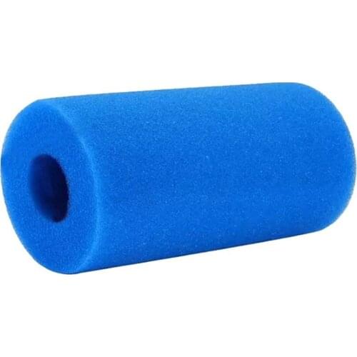 2PCS Blue High Density Cylindrical Swimming Pool Sponge Filter Reusable Foam Cartridge Washable Filter Pool Accessory