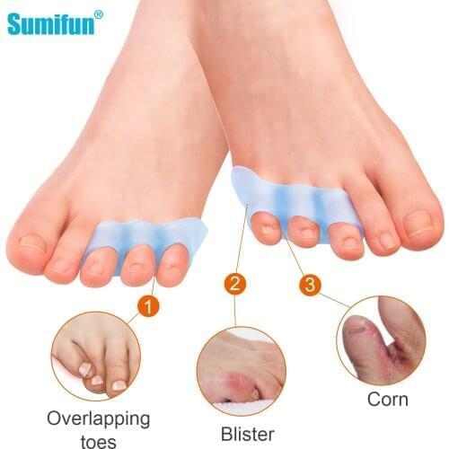 2pcs Three-hole Little Toe Separator Bunion Blister Pain Relief Toe Straightener Protector Overlapping Toes Foot Care Tool C1794