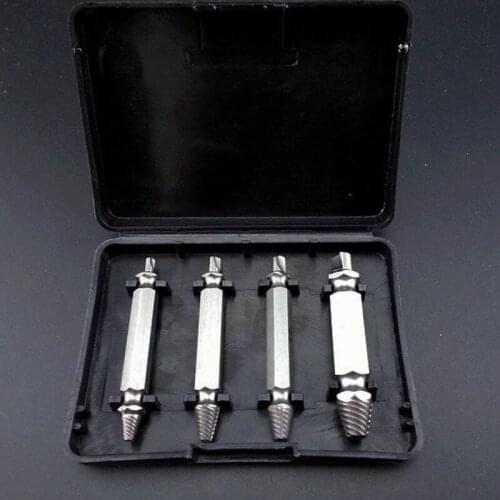 4PCS/Set Double Side Damaged Screw Extractor Drill Bits Out Remover Bolt Stud Tool Wholesale Price