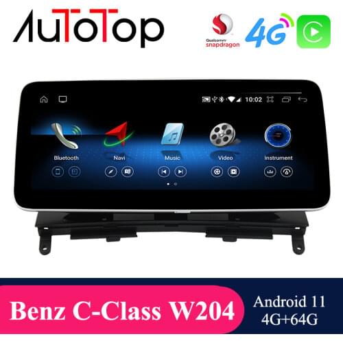 AUTOTOP Car GPS Navigation Radio Stereo For Mercedes Benz C-Class W204 S204 2008 2009 2010 NTG 4.0 Multimedia Head Unit Monitor