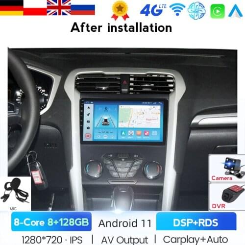 NAVITREE Car Radio For Ford Mondeo 5 2014-2019 9 Inch 2 Din Android WIFI GPS Navigation DVR FM AM Have BT 2 USB Car Multimedia