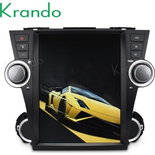 Krando Android 9.0 4+32G rom 12.1" Vertical screen car Audio player GPS for Toyota Highlander 2008-2014 radio navigation wifi