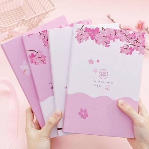Japanese Dream Beautiful Cherry Blossom Notebook Pink Girl Heart Pocket Notepad Small Fresh Student Diary Book