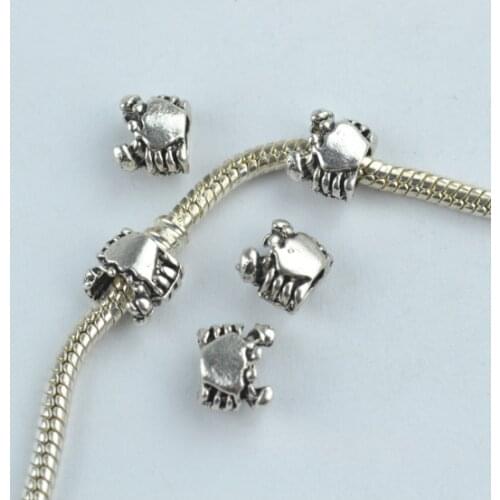 35 pcs alloy beads crab charm tibetan silver diy beads for European bracelet jewelry making 1836