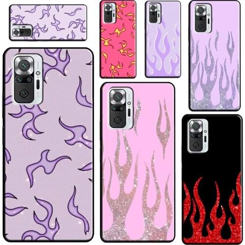 Purple Flames Fire Print For Xiaomi Redmi Note 9 Pro 8 9S 8T Note 10 Pro Phone Case For Redmi 9T 9A 9C 7A 8A Cover