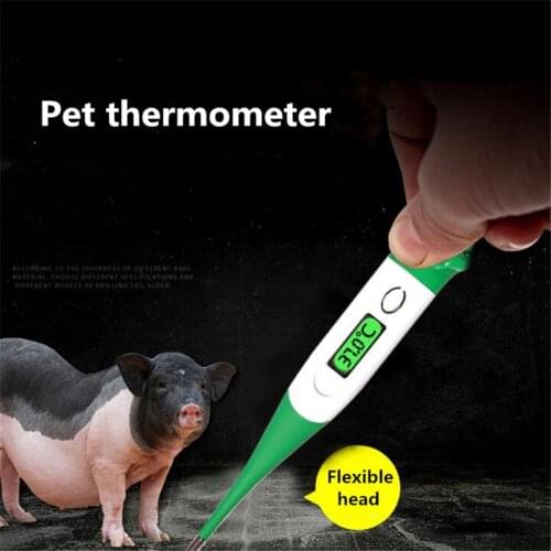 1pc Pet Digital Lcd Thermometer Cartoons Veterinary Body Thermometer Waterproof For Dogs Horse Cats Pigs Sheep