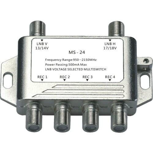 DiSEqC 4x2 Switch Satellite Signal Multiswitch LNB Voltage Selected 950-2150MHz for TV Receiver