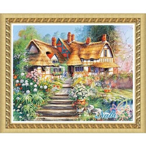 Houses rubiks cube beads beadwork 2826R - Round Diamond embroidery cross stitch diamond mosaic painting
