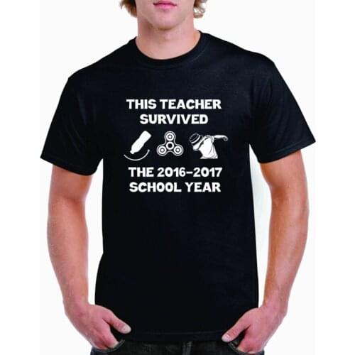 Funny This Teacher Survived T-Shirt Mens Summer Cotton Short Sleeve O-Neck T Shirt New S-3XL