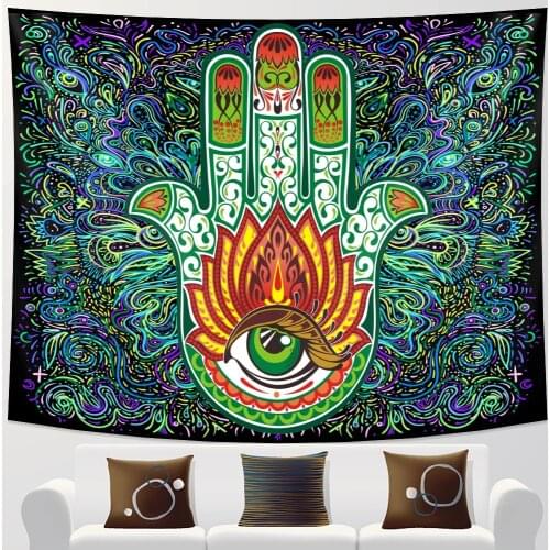 Indian Buddha Meditation Psychedelic Scene Home Decor Tapestry Bohemian Decor Hippie Bedroom Bed Sheet Mandala Sofa Blanket
