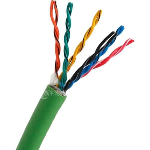 Drag Chain Data Cable 12 core 0.2mm² 24AWG Ultra High Flexible Shielded Twisted Pair Green Towline Wire 1m