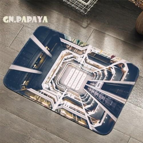 Fashion architecture Carpets Scenic Bathroom Floor Mats blue landscape Toilet Rugs Kitchen Area Rug Pad Absorbent Front Door Mat