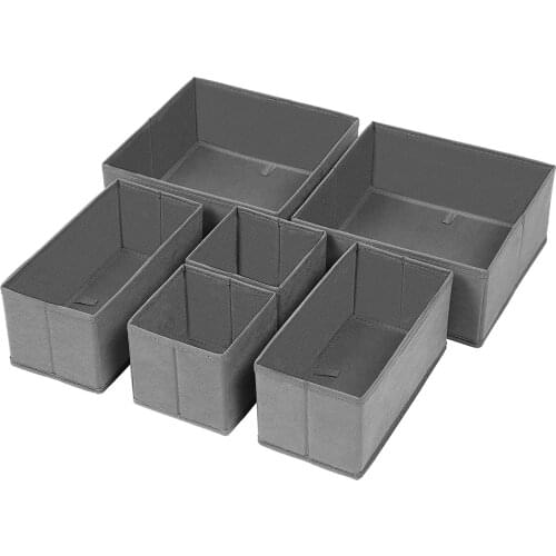 Set of 6 Gray Drawer Organizer Organizer