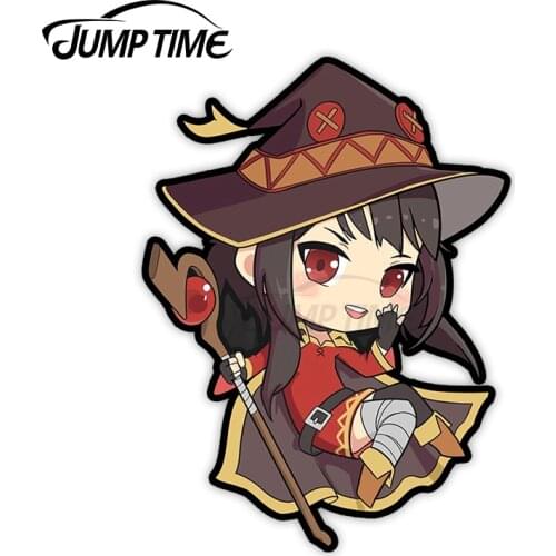 JumpTime 13 x 5.8cm For MEGUMIN CHIBI KonoSuba Anime Decal Laptop Windshield Funny Car Stickers Waterproof Sunscreen Car Styling