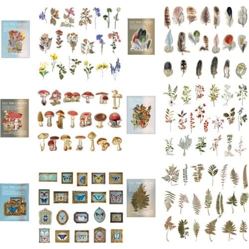 40Pcs/Bag Album Stickers Old Time Garden Pattern Self Adhesive Stickers DIY Envelope Scrapbooking Decals stickers aesthetic