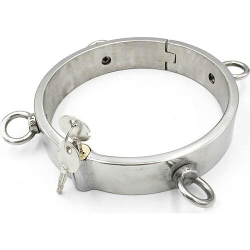 Stainless Steel Sex Collar with 4 Ears Bondage Collar Bdsm Kit Collar Sex Bondage Lock Slave Fetish Restraints Adult Sex Toys