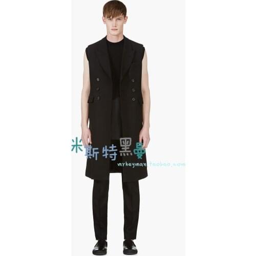 S-5XL 2017 New Mens slim fashion Bigbang dj costume Hair Stylist spring Autumn double breasted vest plus size costumes