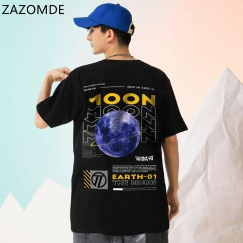 ZAZOMDE 2021 New Fashion Brand short sleeve men Cartoons tee Summer hip hop Chinese style smile Print Oversized tshirt M-5XL