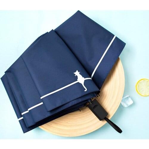 Fully automatic small fresh forest simple umbrella female rain and sun dual-purpose sun umbrella sunscreen anti-UV vinyl umbrell