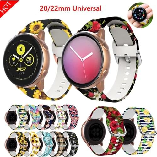 20 22mm Silicone Band for Samsung Galaxy Watch 42 46mm Active 2 40 44 Gear S2 Soft Sport Watchband Straps Bracelet Huami Amazfit