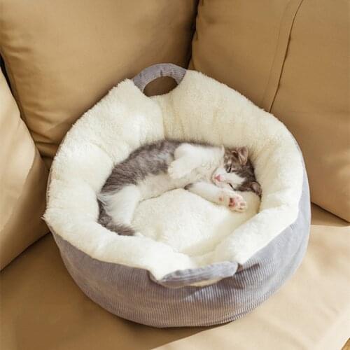 Removable Cat Bed House Soft Cat Mat Pet Dog Bed for Small Dogs Cats Nest Winter Warm Pet Bed Cat House Dog House Cat Cushion