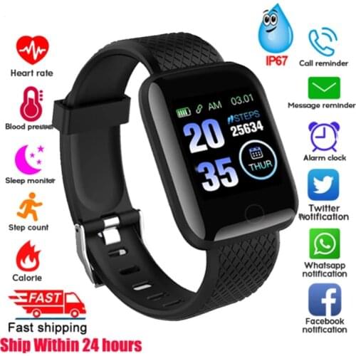 116 plus Smart Watch Men Women Blood Pressure Monitor Waterproof Fitness Tracker Bracelet Heart Rate Smartwatch For Android IOS