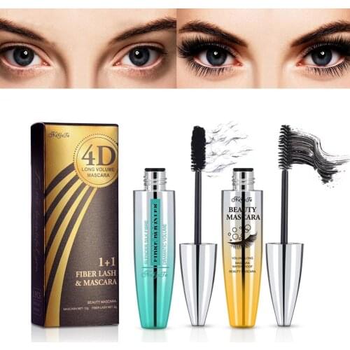 New 4D Silk Fiber Lash Mascara Waterproof VIBELY 3d Mascara For Eyelash Extension Black Thick Lengthening Eye Lashes Cosmetics