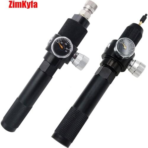 Co2 Adapter Setup,12g Co2 Capsule to Airsoft Quick Filling Charger Adaptor with 0-200 PSI Regulator & 8mm Female QD