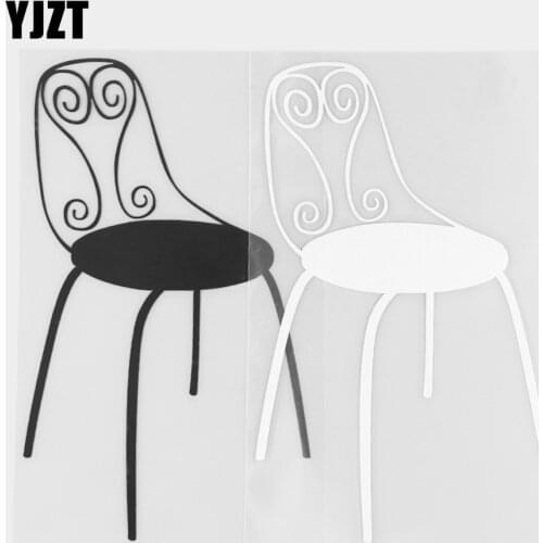 YJZT 8.1×13.5CM Funny Chair Vinyl Decal Cartoon Decorative Car Sticker Black / Silver 20D-0357
