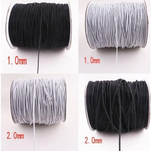 1.0/2.0mm Black/white High-Quality Round Elastic Band Round Elastic Rope Rubber Band Elastic Line For DIY Sewing Accessories