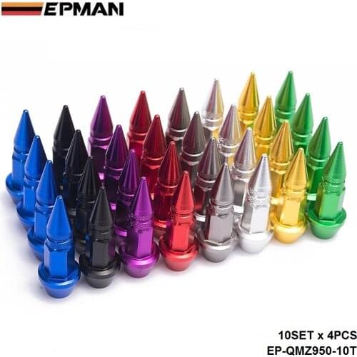 10SET Car Auto Bike Spike Shape Tire Dust-proof Wheel Stem Aluminum Valve Cap EP-QMZ950-10T