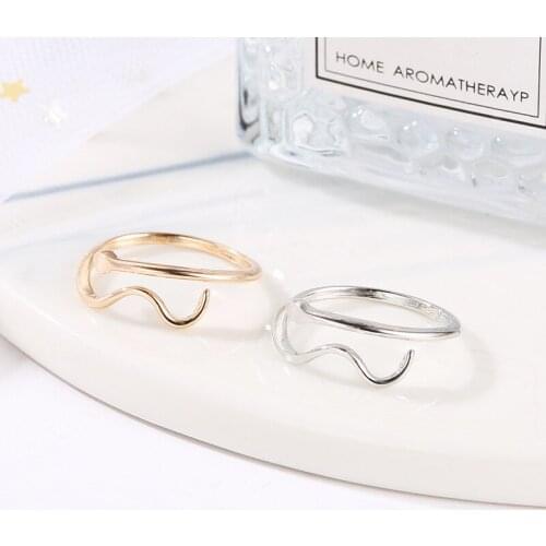 12 Pieces/Lot Silver Gold Color Snake Rings Ocean Wave Ring Open Lovers Women Knuckle Finger Jewelry Wholesale Adjustable