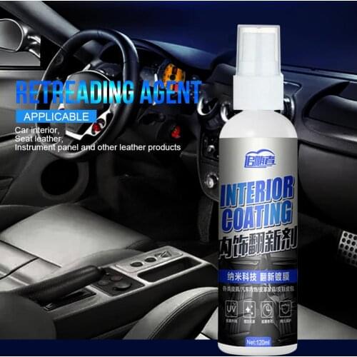 120ML Car Interior Cleaner Agent Roof Fabric Flannel Leather Seat Car Seat Cleaning Wax Cleaner Coating Polishing Spraying Wax