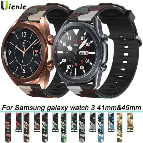 20mm 22mm Watch strap For Samsung Galaxy watch 3 45mm 41mm band Sport Smart Wristband bracelet Camouflage Pattern Watchband