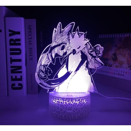 3D Lamp Anime Figure Ornaments Acrylic Panel Visual Illusion White Cracked Base Animation Peripherals Night Light for Home Decor