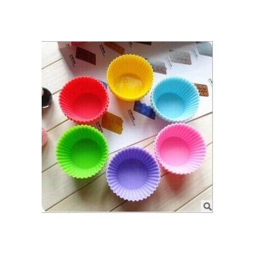 6Pcs Soft Round Silicone Cake Mold fondant decorating Muffin Chocolate Cupcake Liner Baking Cup Mould 7CM