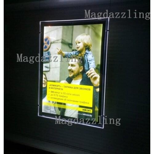 A2 Vertical Hanging Two Sides Acrylic Frame LED Illuminated Window Display Light Pocket for Real Estate Agent Windows