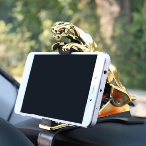 Car Leopard Mobile Phone Holder Instrument Navigation Ornaments SUV Interior Bracket for Cars Snap Type 6.5 Inch ABS