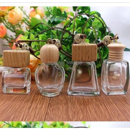 Car Hanging Air Freshener Perfume Fragrance Diffuser Empty Glass Bottle F434