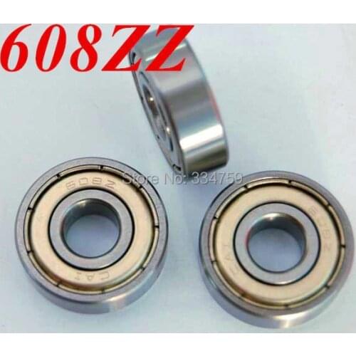 Free Shipping 50pcs/lot 608 ZZ 608ZZ ABEC-5 8X22X7 608Z Miniature Deep Groove Ball Radial Ball Bearings 3D printer