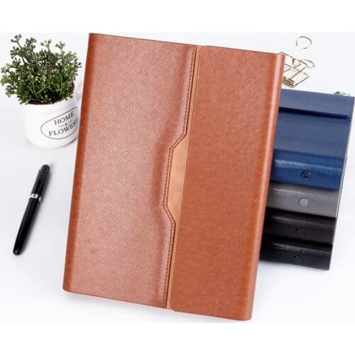 Pu Leather Loose Leaf Notebook Hardcover Journal ring binder calendar agenda Clip planner Custom Logo Metal Magnet diary