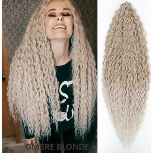 Bohemia Crochet Hair Extensions Goddess Synthetic Braiding hair no weft Curly Colored Long Soft Hair Extensions Natural Wave