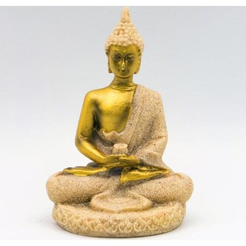 BUF Buddhism Adornment Statue Tathagata India Yoga Mandala Buddha Sculptures Resin Craft Amitabha Golden Buddh Statue Sculptures